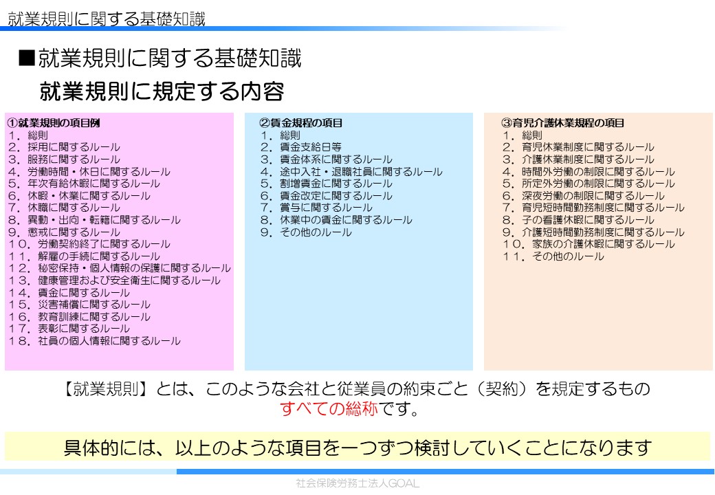 【就業規則とは】規則作成の基礎知識と無い場合のリスクを社労士がわかりやすく解説 神奈川県川崎市の社会保険労務士法人goal